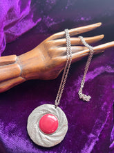 Hazy Dayz 60s Modernist Stainless Steel Pink Swirl Necklace