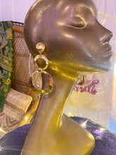 Hazy Dayz 60s Gold Tone Drop Disc Earrings