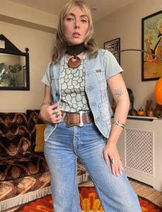 Hazy Dayz Wrangler Distressed Denim Waistcoat