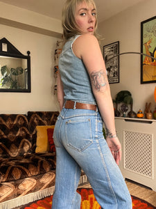 Hazy Dayz Wrangler Distressed Denim Waistcoat