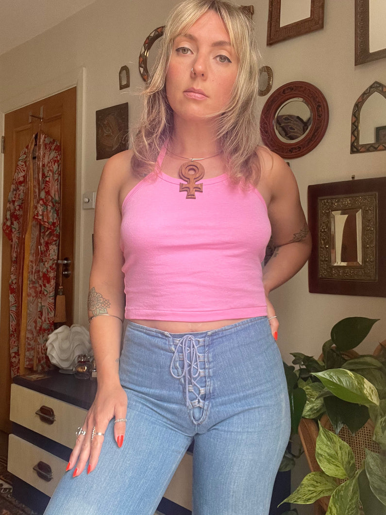 Hazy Dayz 70s Deadstock Halter Crop Top