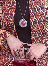 Hazy Dayz 60s Modernist Stainless Steel Pink Swirl Necklace