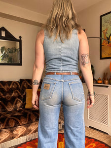 Hazy Dayz Wrangler Distressed Denim Waistcoat