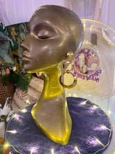 Hazy Dayz 60s Gold Tone Drop Disc Earrings